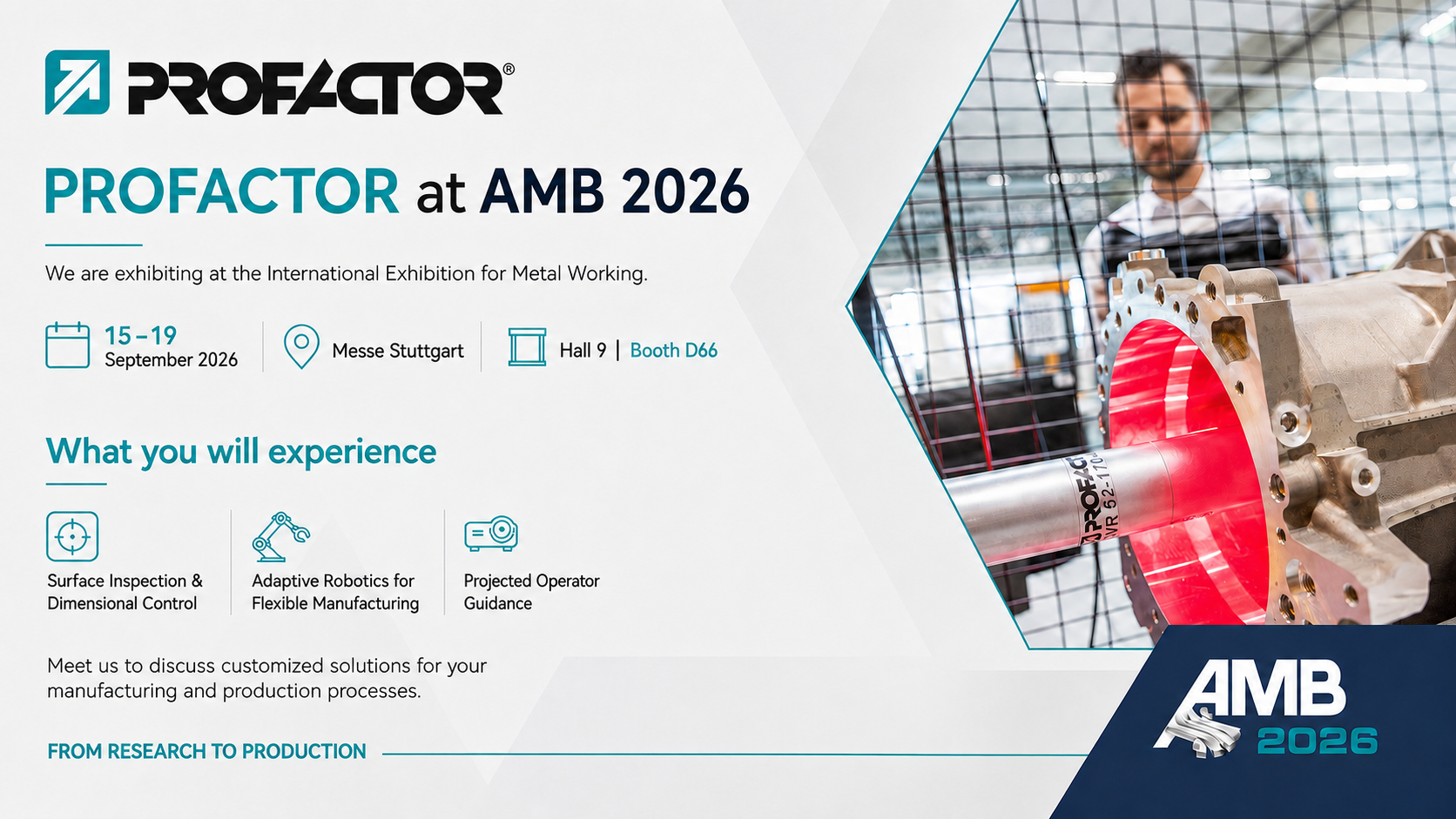 Titelbild für: PROFACTOR auf der AMB 2026 in Stuttgart